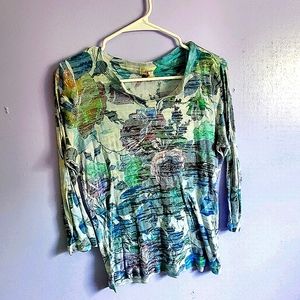 A flower long sleeve shirt.